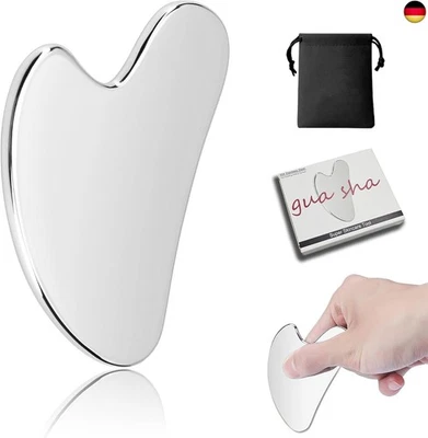 YIKKI Gua Sha Edelstahl, Gua Sha Stein Gesichtswerkzeug, Guasha Scraping Massage