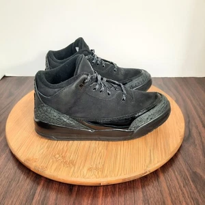 Nike Air Jordan 3 Retro Kids Size 3Y Shoes Black Cat Basketball Sneakers - Picture 1 of 10