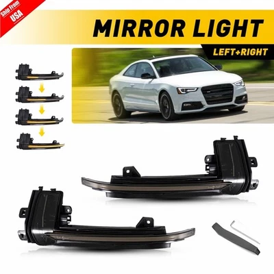2PC LED Sequential Side Mirror Turn Signal Light For Audi A4 A5 S5 B8.5 8P A3 Q3 - Image 1 of 4