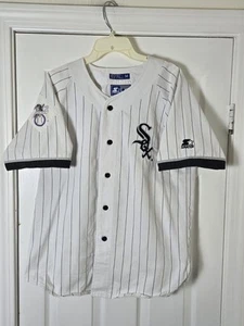 Starter Chicago White Sox Baseball Trikot Shirt Medium Vintage 90s MLB Nadelstreifen - Bild 1 von 5