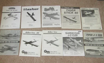 lot 10 RC airplane manual building flying instructions Lainier Tiger SIG Vee Cub - Image 1 of 4
