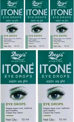 DEY'S INDIA ITONE AYURVEDIC HERBAL EYE DROPS 10mlX 5 PACK