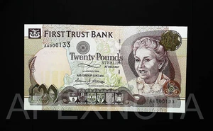 [AA LOW #133] NORTHERN IRELAND 20 POUND UNC FANCY LOW S/N FIRST TRUST 1ST RUN - Picture 1 of 2