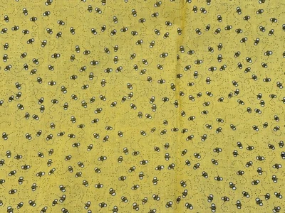 89"L x 44"W Cranston Mary Engelbreit Small Bumble Bees All Over on Yellow - Image 1 of 4