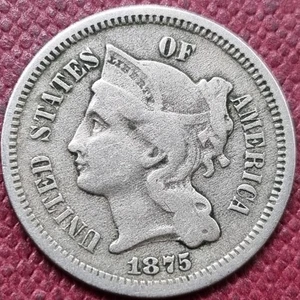 1875 Three Cent Piece Nickel 3c Better Grade #96855 - Picture 1 of 2