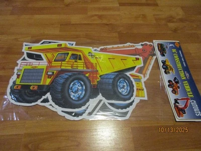 4-16" Construction Vehicle Wall Decoration Diecut Cutouts 1998 Beistle NIP - Image 1 of 4