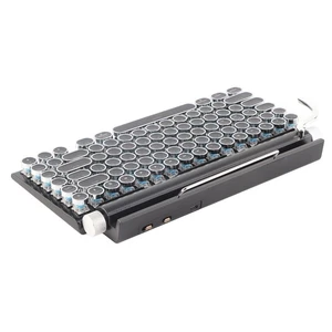 Typewriter Keyboard 83 Keys Vintage Wireless Mechanical Keyboard With - Picture 1 of 24