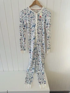 Mini Boden BNWT Pyjamas Size 14 Y One Piece Cotton Blue White Unisex Button Up - Picture 1 of 12