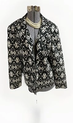 Blazer Evan Picone Talla 22W Mezcla de Algodón Elástico Traje Chaqueta Bolsillos Geométrico Foto 1 de 4