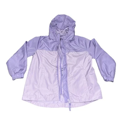 Chaqueta cortavientos Eddie Bauer para niñas pequeña púrpura 100 % poliéster cremallera completa con capucha Foto 1 de 4