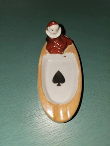 Vintage Bridge Ashtray Japan Clown Cute Ace Of Spade Lusture Ware Figural - Picture 1 of 5