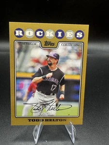 2008 Topps Baseball Todd Helton #195 Colorado Rockies Gold Parallel /2008 - Picture 1 of 3