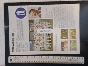 Cricket Autographs - WARWICKSHIRE - 2 pages from 1971 book - Collected by myself - Picture 1 of 6