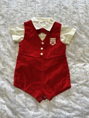 Baby Togs винтажный 3-6 месяцев красный наряд теперь галстук мальчиков жилет шорты 2 изделия - Изображение 1 из 4