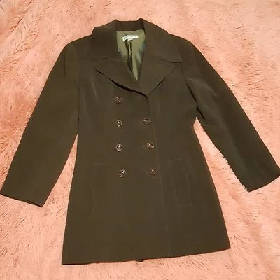 Bebe Sz 8 Blazer Womens Chocolate Double Breasted Long Sleeve Career Lined Curve - Imagem 1 de 4