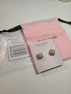 Pendientes cuadrados pequeños Kate Spade - ópalo brillo/oro NUEVO CON BOLSA  Foto 1 de 4