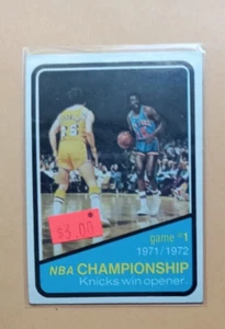 1972 73 Topps Basketball Karte #154 NBA Championship Spiel 1 EXMT - Bild 1 von 3