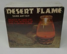 Vintage Dessert Flame Sand Art Kit 1970's Unused Easy to Do Simply Design 6 7/8"
