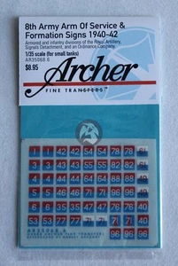Archer 1/35 British 8a Armata segni AOS e formazione 1940-1942 #2 (6 mm) AR35068.6 - Foto 1 di 1