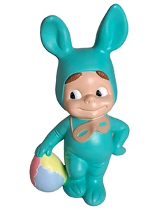 VTG.  1970's Easter Bunny Boy Egg Hand Painted Atlantic Mold 11" Statue Figurine - Picture 1 of 7