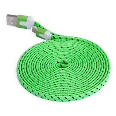 6FT MICRO USB v8 flat Braided Data Charger Cable FOR Samsung galaxy s6 s7+charge - Image 1 of 4