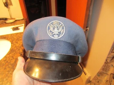 Sombrero militar vintage para hombre lana y cuero Estados Unidos colores negro/gris Foto 1 de 4