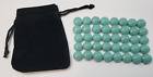 Set of 40 SOLID TEAL Pente Glass Stone Game Playing Piece part replacement NEW
