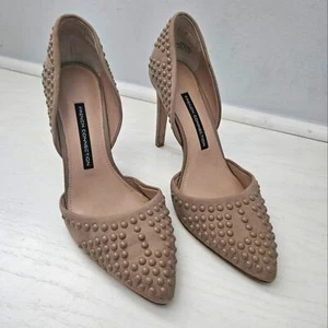 French Connection Hellbraun Beige Nieten Details Damen Heels Größe 7,5 - Bild 1 von 10