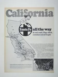 Santa Fe Rail California 1971 Vintage Advertisement Print Map Air Truck - Picture 1 of 2