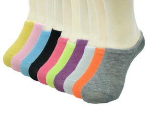3-12 Pairs Womens Ankle Liner Mulitcolor Invisible No Show Cotton Boat Socks - Picture 1 of 4