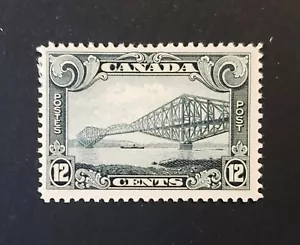 Stamps Canada Mint: #156 12c grey Quebec Bridge Fine MH - Picture 1 of 1