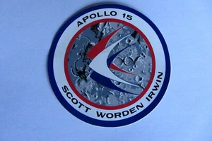 APOLLO 15 MISSION DECAL STICKER - ORIGINAL ERA STOCK, Mint condition. 3 & 3/4" - Bild 1 von 1
