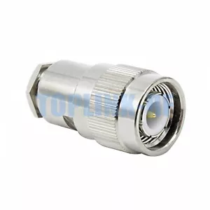10x TNC Male Plug Clamp RF Coax Connector For RG58 RG400 RG142 LMR195 Cable - Picture 1 of 3