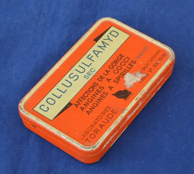 Vintage French Medic Tin Box "Collusulfamyd Sec" Paris Original - Image 1 of 4