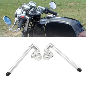 45MM Cafe Racer Bars 7/8" Motor Universal Clip-On Handlebar Fork Tube Silver - Picture 1 of 11