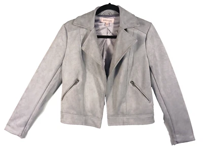 Chaqueta Philosophy Republic Clothing Gris Imitación Gamuza Cuero Frente Abierto Talla XS Foto 1 de 4