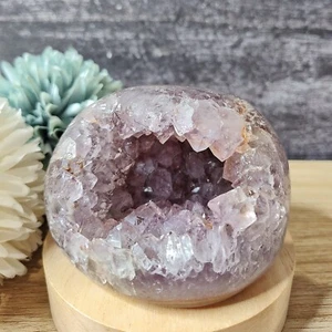 576g Natural Uruguay Amethyst Geode Cave Money Pouch Pocket Bag Crystal -Gifts - Picture 1 of 8