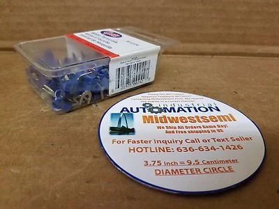 FREESHIPSAMEDAY BOX OF 100 BLUE 16-14 AWG SPADE FORK WIRE TERMINALS #8 BOLT -NEW - Image 1 of 4