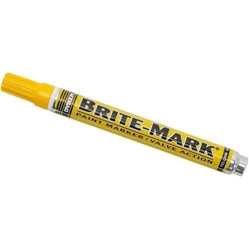 Dykem Brite-mark Paint Marker Bullet Medium Tip Yellow Itw84004 253-84004