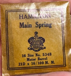 Reloj Bolsillo Hamilton 16s Parte # 534B Muelle Principal 992B 950B 4992B JA 204 718050 - Imagen 1 de 1