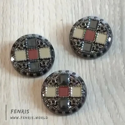 Black Enamel Buttons Jade Green Red 3/4 Inch Jacket Coat Designer - Image 1 of 3