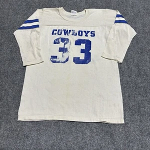 Vintage Tony Dorsett Dallas Cowboys Jersey Boy's Large White Russell Kids * - Picture 1 of 13
