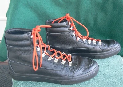 GRANDES Brooklyn Botas Altas de Cuero Negro Zapatos Tenis Talla US 9 ¡USADAS EN EXCELENTE ESTADO! Foto 1 de 4