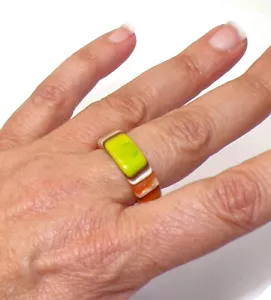 Sobral Magazin Rika Tag Regenbogenstreifen Unisex Künstler hergestellt Ringgröße 9,25 - Bild 1 von 7