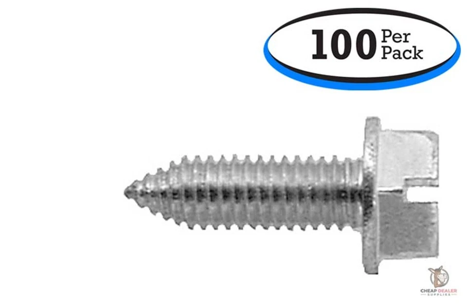 DONKEY AUTO PRODUCTS Quality Metric License Plate Screws - Zinc 6mm x 20mm Washer Head (100 Pack)