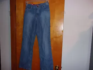 BRAND NEW GIRLS "SO REAL" BLUE DENIM BOOT LEG JEANS with BELT LOOP WAIST - Picture 1 of 3