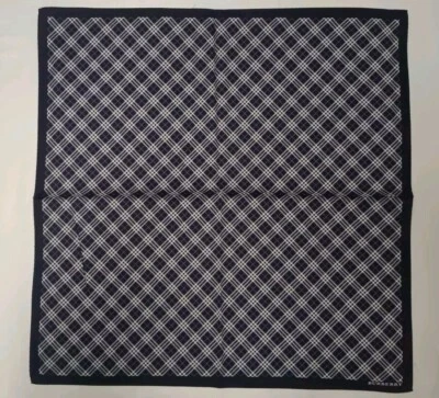 Burberry хлопок B07A1 шарф шарфы обруч для волос синий темно-синий узор женщин 19 «x 19» - Изображение 1 из 4