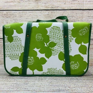 JUL Floral Print Green White Picnic Insulated Bag Vintage Style Cute Unique - Picture 1 of 10