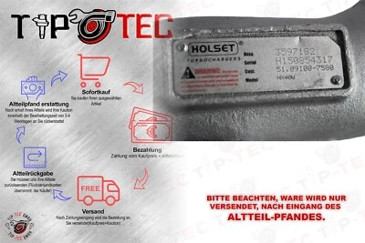 Turbolader 51091007580 HX40W MAN D20 D26 3597182 3787174H 3597183 51.09100-7580  - Bild 1 von 4