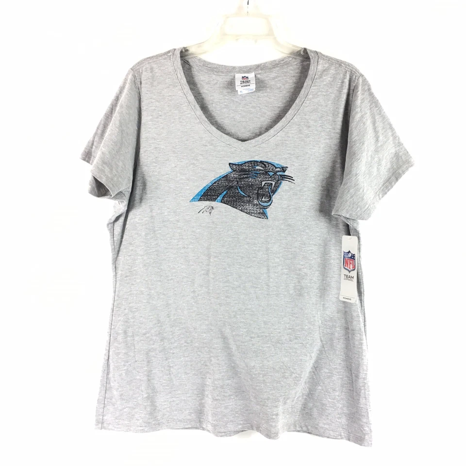 NUEVO CON ETIQUETAS NFL Team Apparel Carolina Panthers Camiseta de Fútbol Talla XL Gris Sólido Logo  Foto 1 de 4